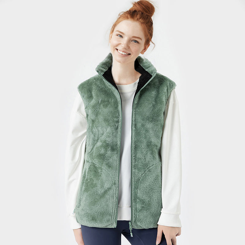 Sleeveless Heated Plaid Sweatshirt